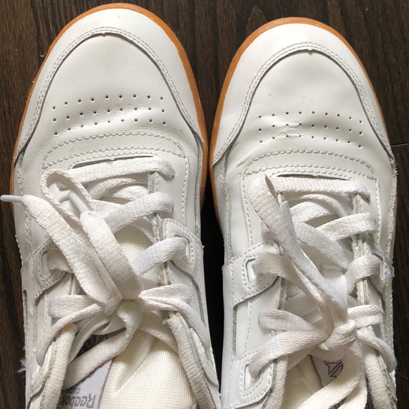 SOLD White Reebok Classics with Gum Sole - Picture 6 of 7